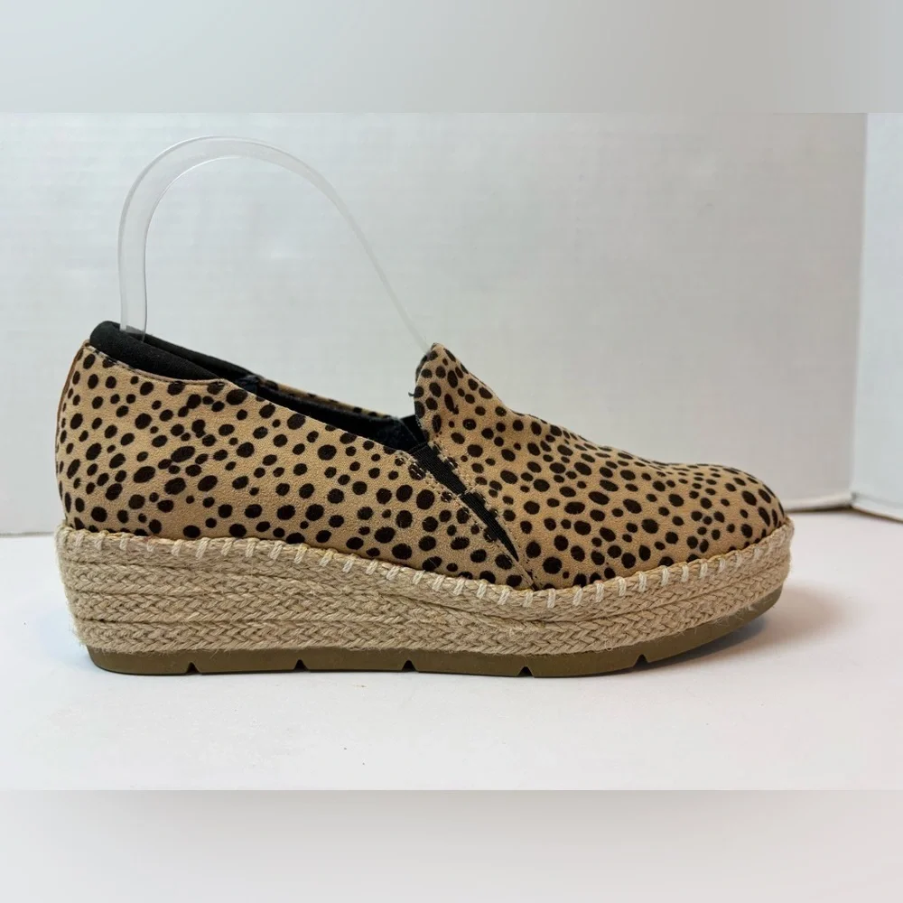 Dr. Scholl’s Be Free Frankley slip-on espadrilles wedges cheetah print size 6M